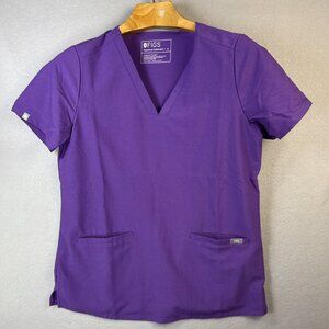 Figs Technical Collection Pullover Scrub Top Womens Size S Purple Vet Tech Nurse
